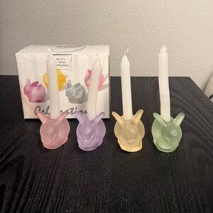 Celebrations Frosted Pastel Bunny Candle Holder (Set of 4)
